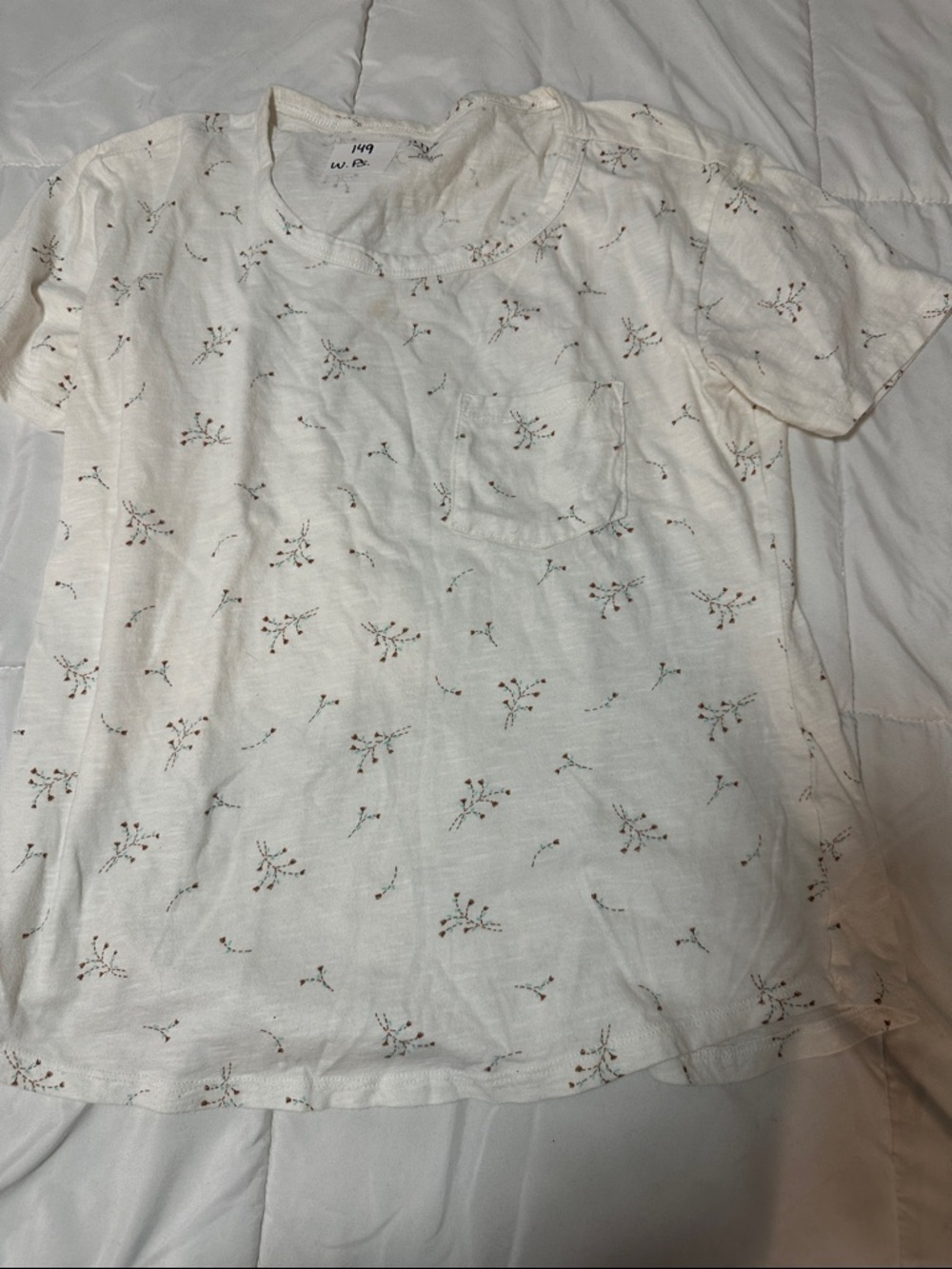 a.n.a Cream Petite Short Sleeve Floral Tee #149